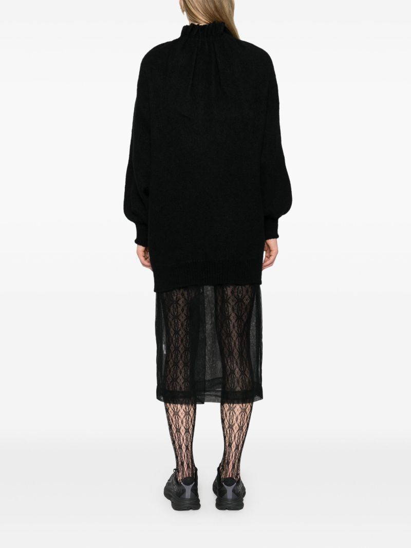 Black Ruffled-neck Sweater