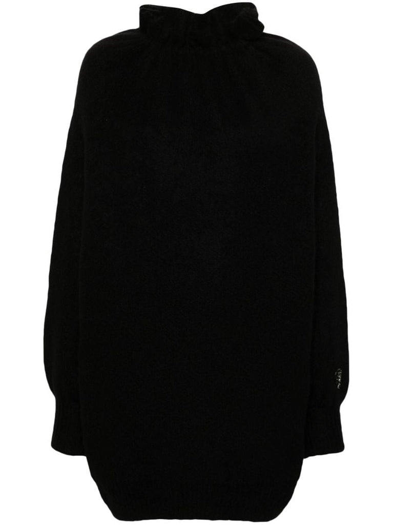 Black Ruffled-neck Sweater