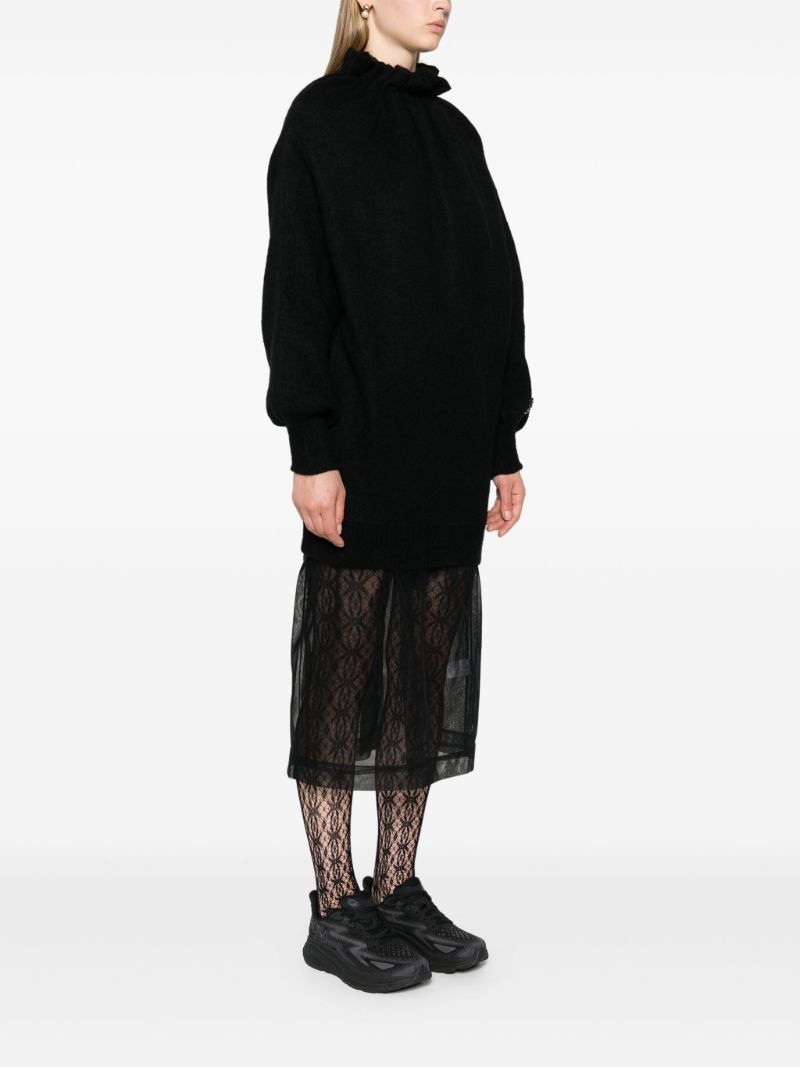 Black Ruffled-neck Sweater