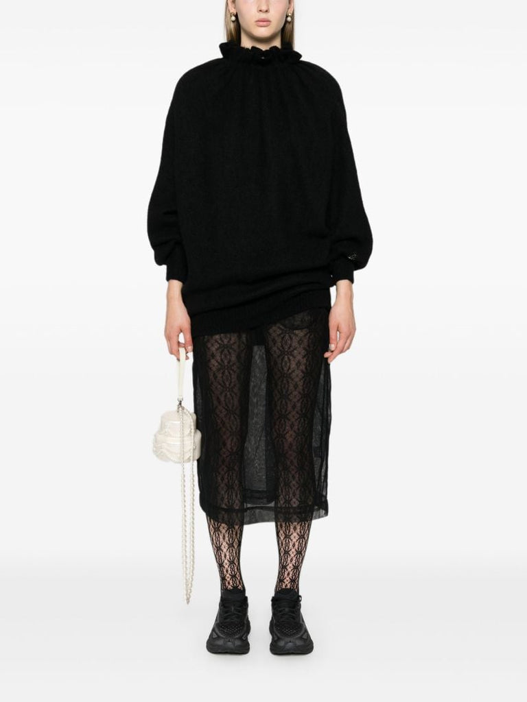 Black Ruffled-neck Sweater