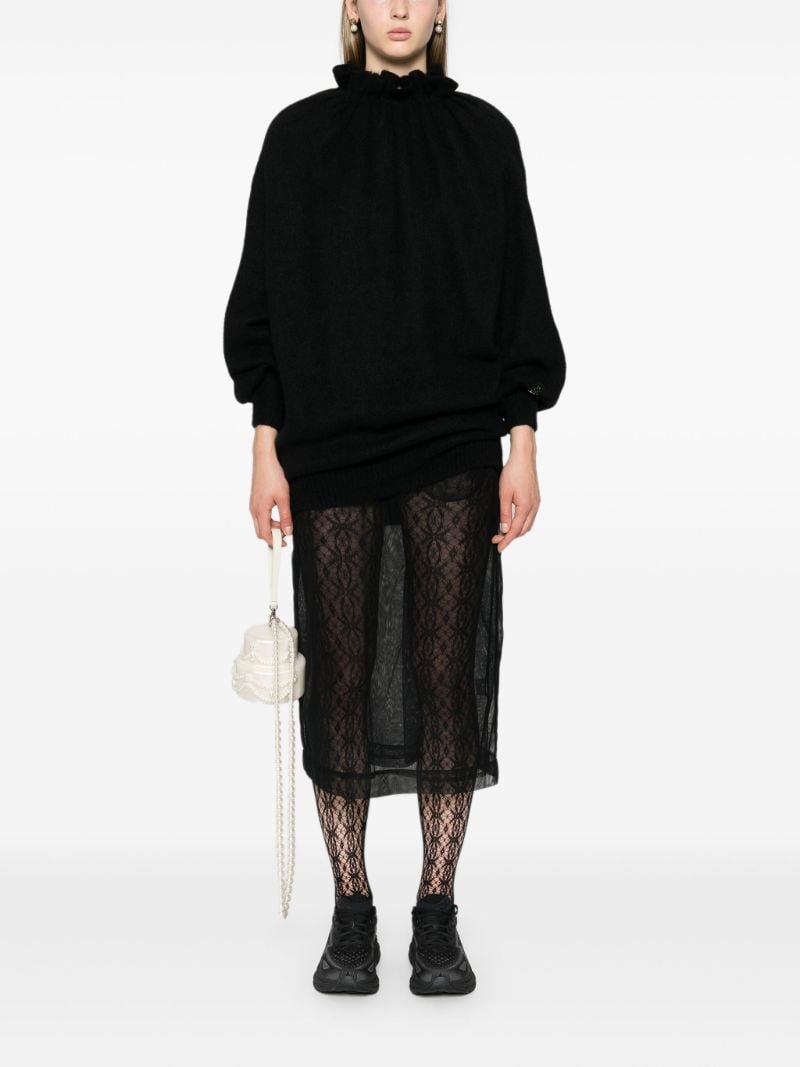 Black Ruffled-neck Sweater