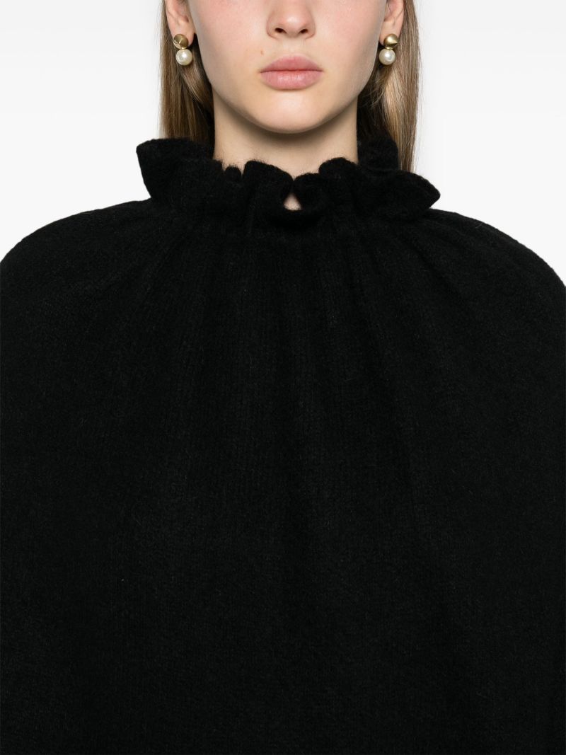 Black Ruffled-neck Sweater