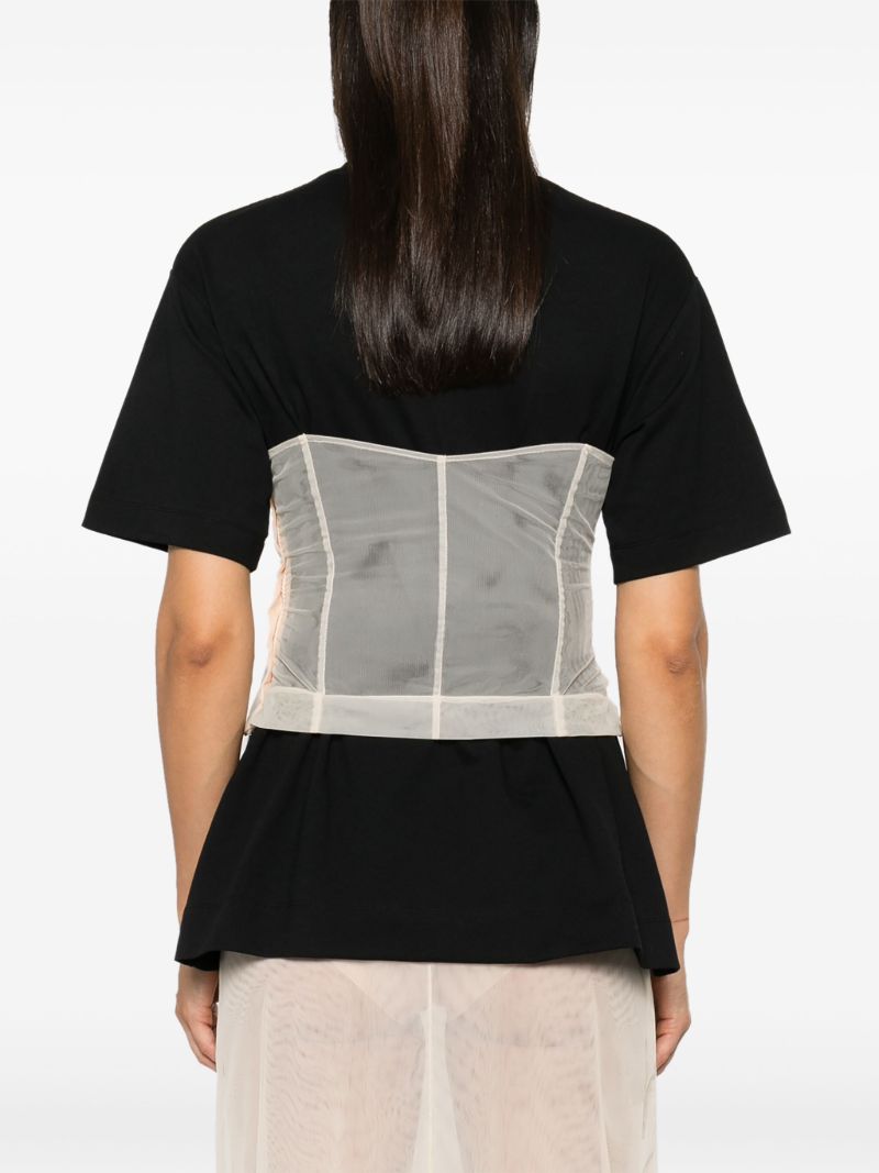 Black Corset Panel T-shirt
