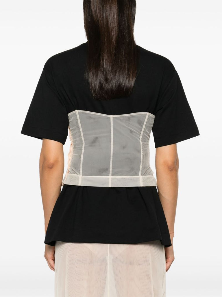 Black Corset Panel T-shirt