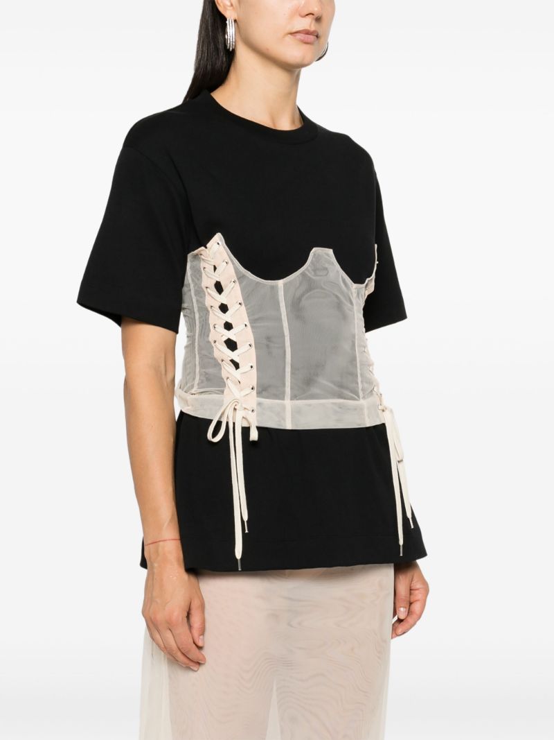 Black Corset Panel T-shirt