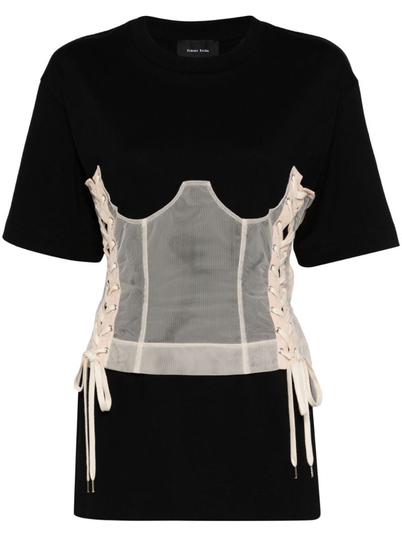 Black Corset Panel T-shirt