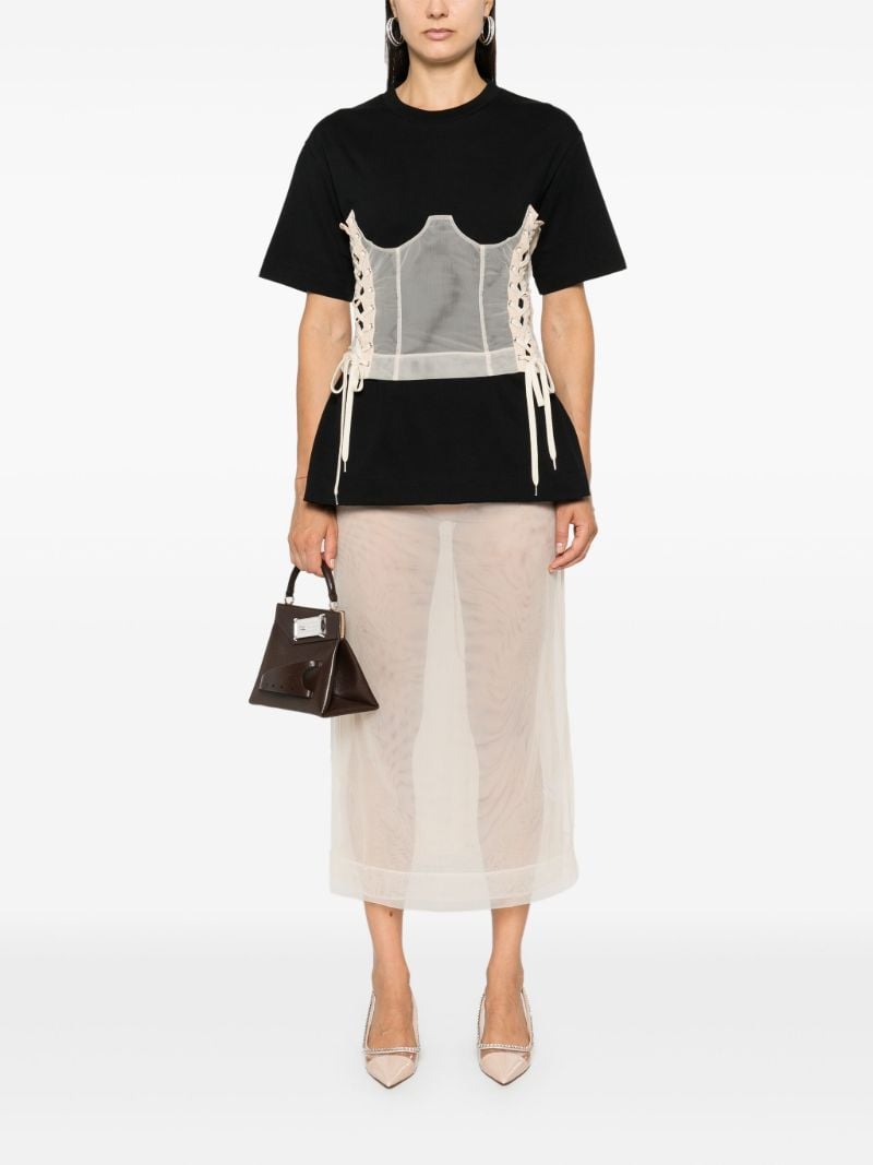 Black Corset Panel T-shirt