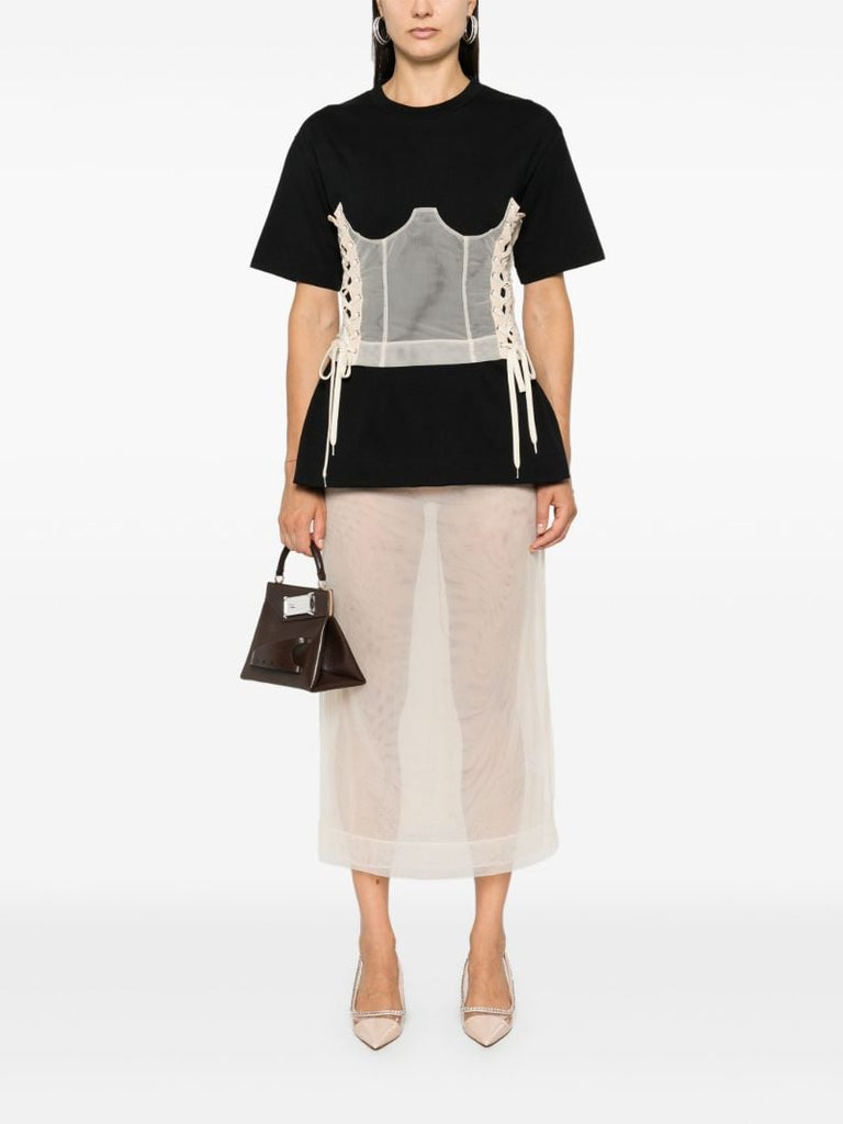 Black Corset Panel T-shirt