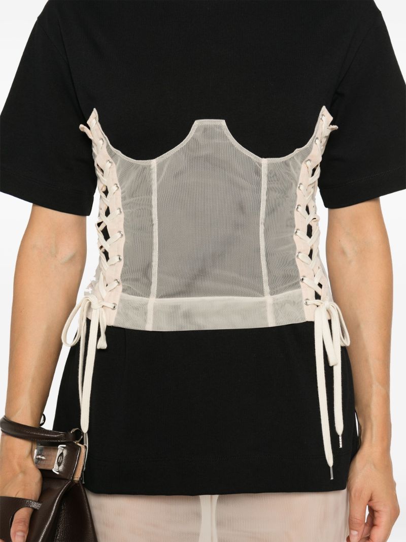 Black Corset Panel T-shirt