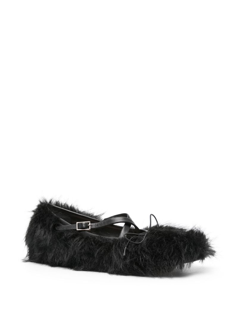 Black Faux-fur Ballet Pumps