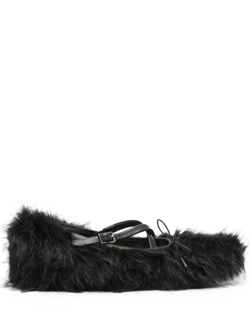 Black Faux-fur Ballet Pumps