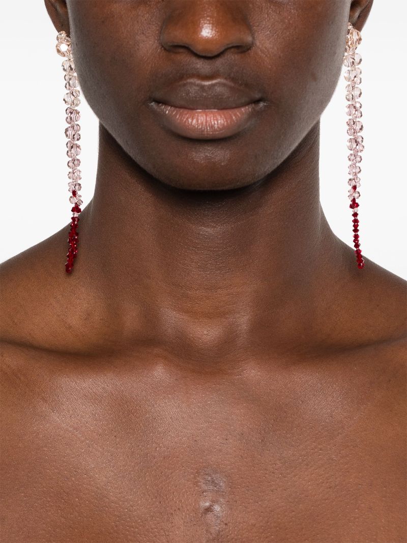 Pink Crystal-embellished Drop Earrings