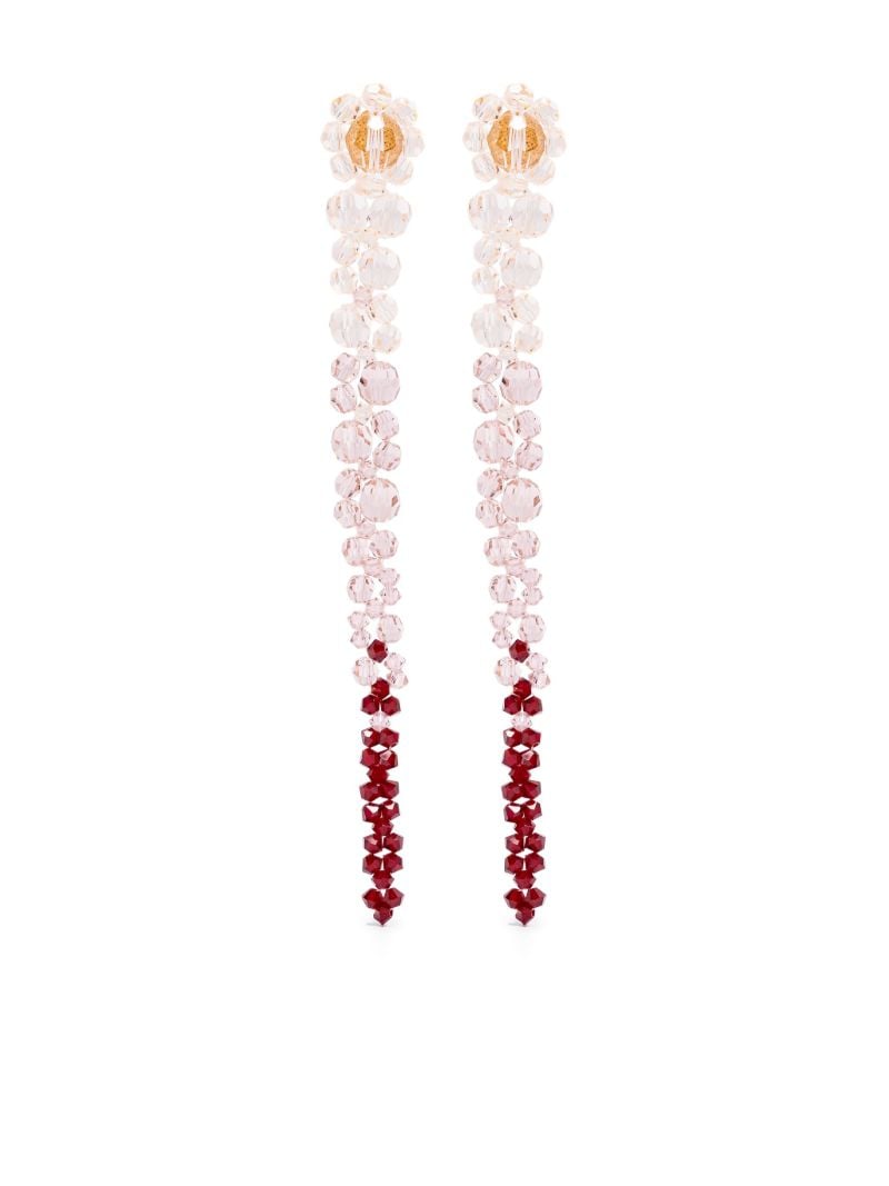 Pink Crystal-embellished Drop Earrings