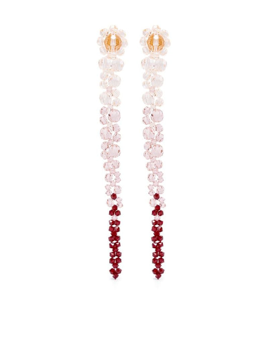 Pink Crystal-embellished Drop Earrings