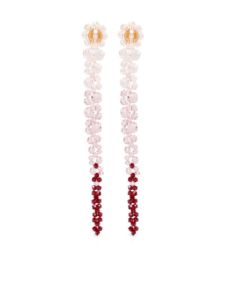 Pink Crystal-embellished Drop Earrings