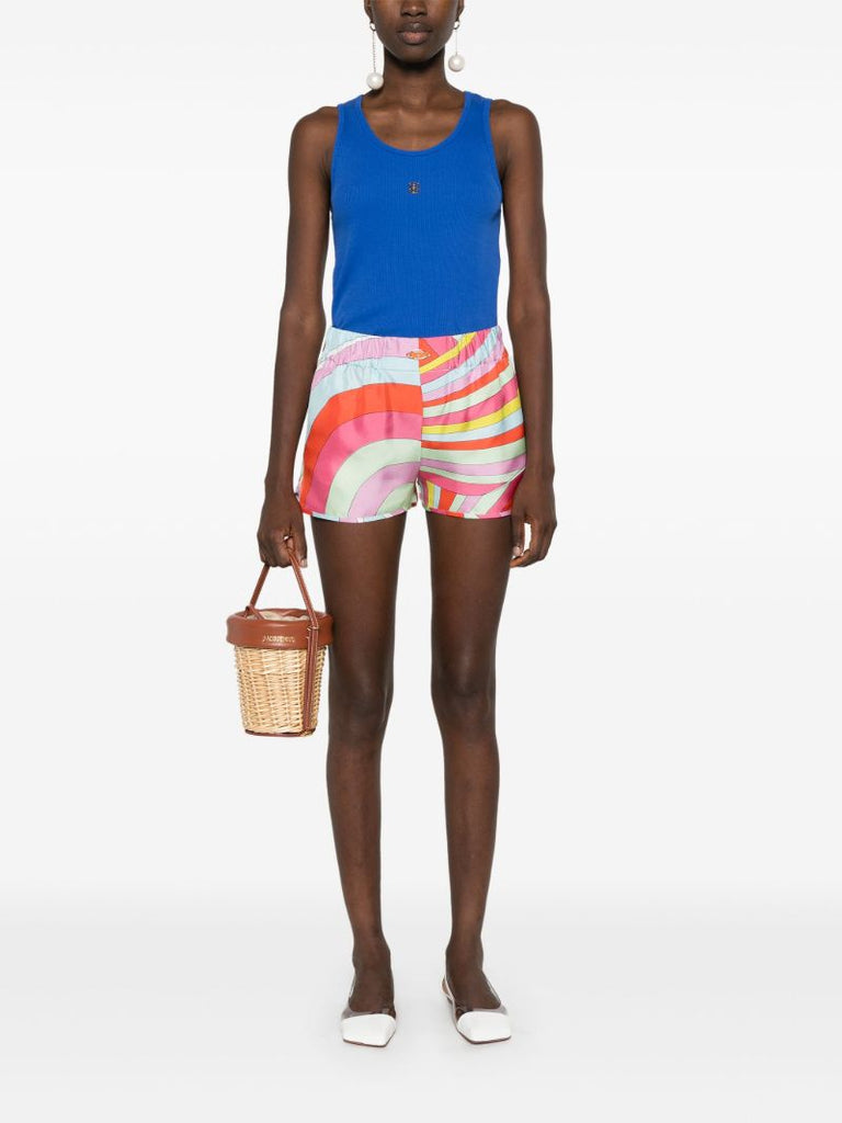Pink Iride Silk Shorts