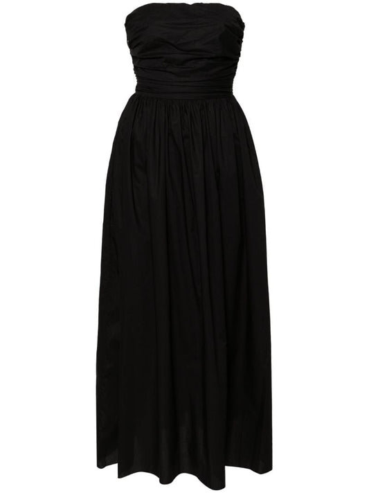 Black Lace-up Organic Cotton Dress