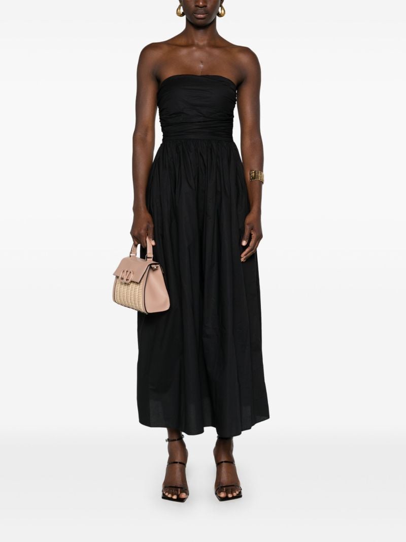 Black Lace-up Organic Cotton Dress