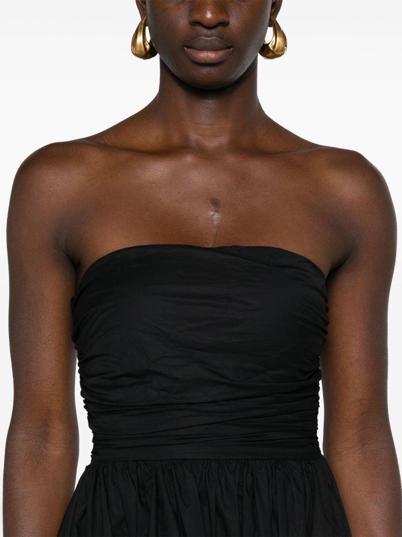 Black Lace-up Organic Cotton Dress