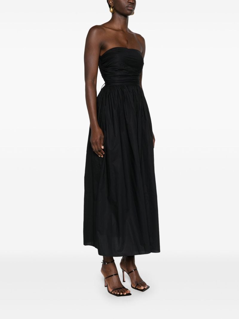 Black Lace-up Organic Cotton Dress