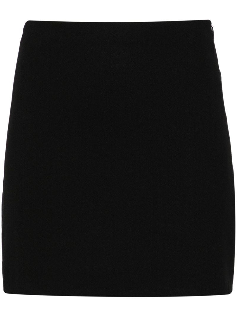 Black High-waist Crepe Mini Skirt