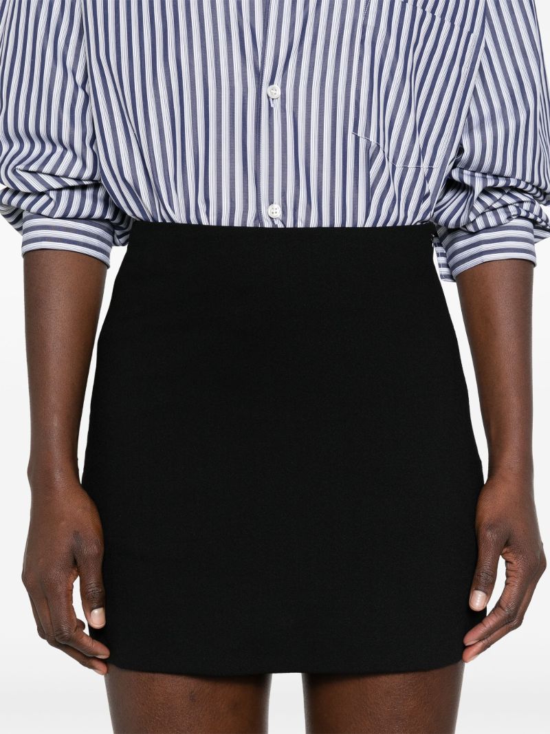 Black High-waist Crepe Mini Skirt