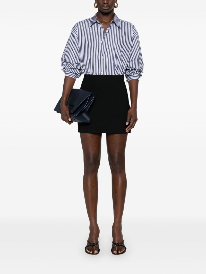 Black High-waist Crepe Mini Skirt