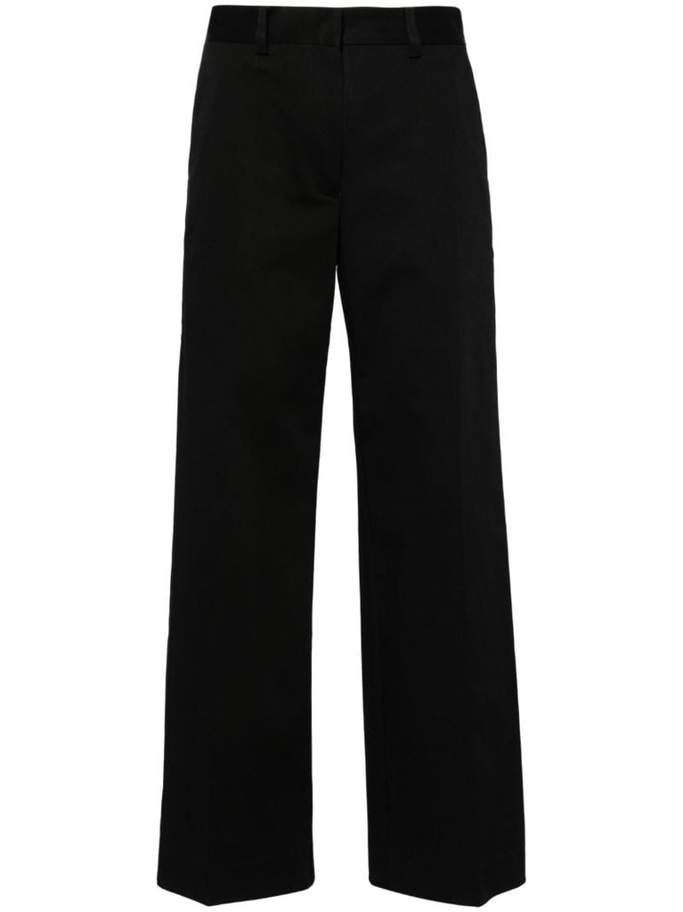 Black Straight-leg Twill Trousers