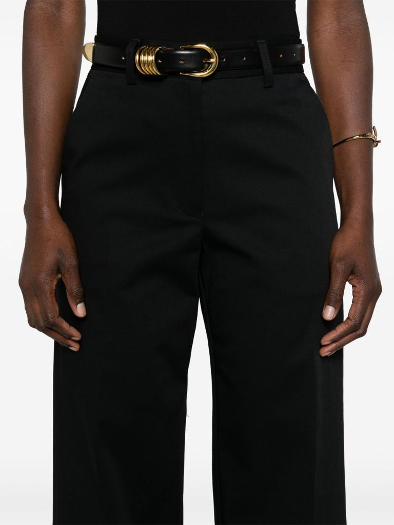 Black Straight-leg Twill Trousers