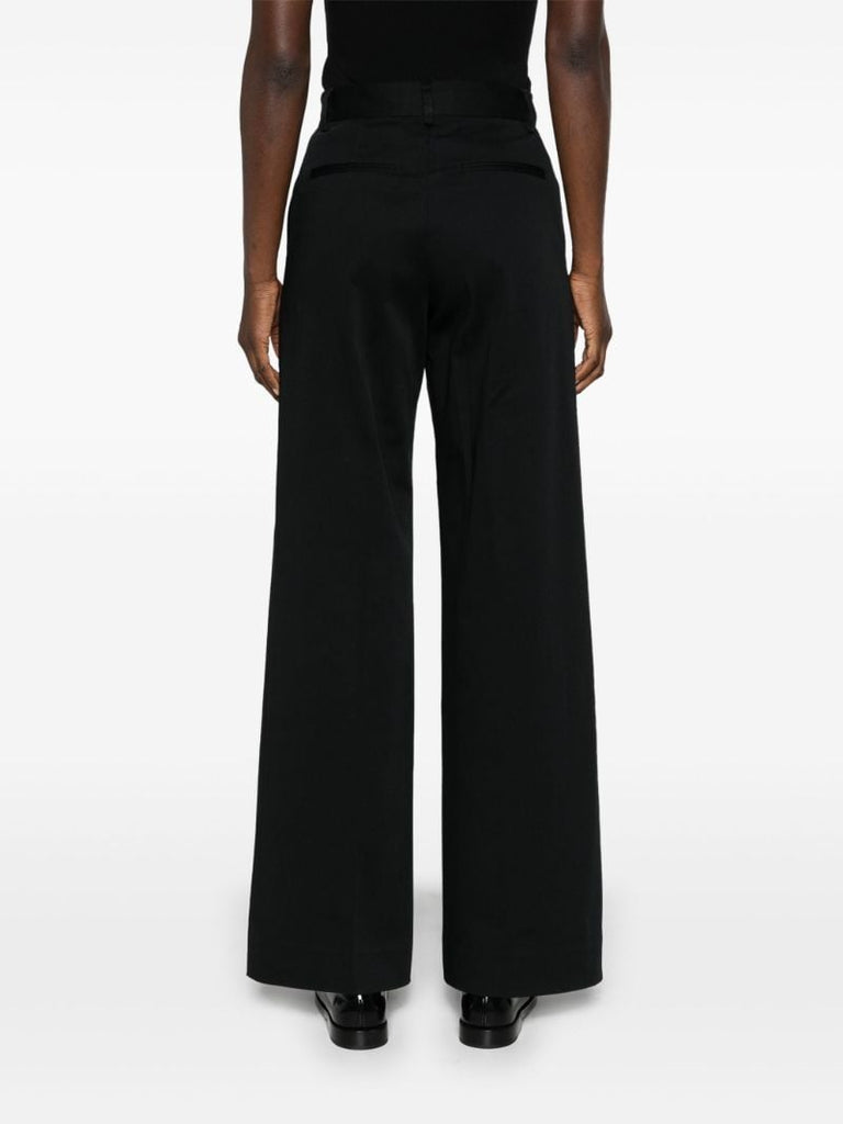 Black Straight-leg Twill Trousers