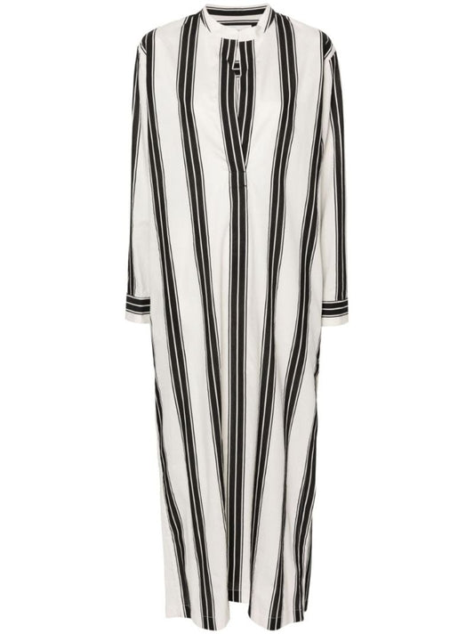 White Striped Midi Dress