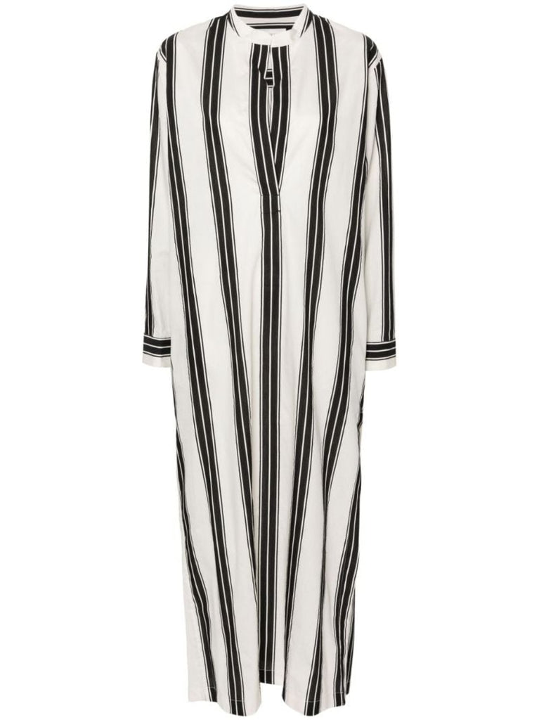 White Striped Midi Dress