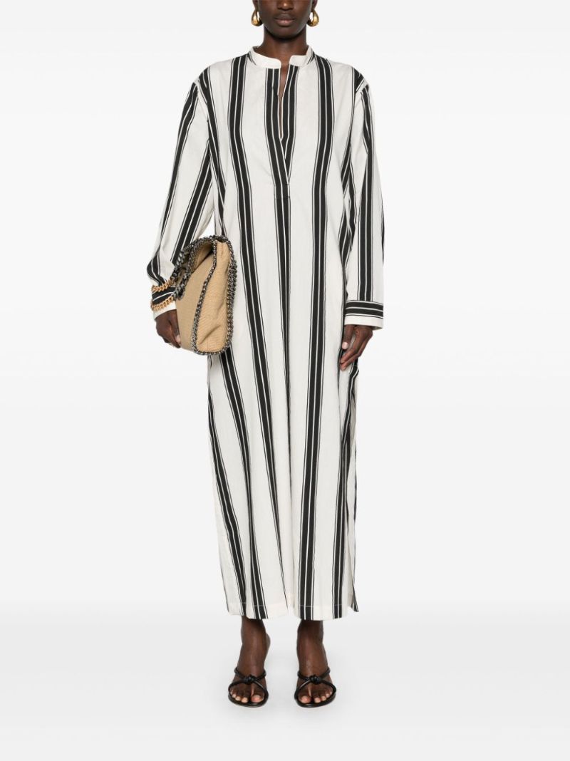 White Striped Midi Dress