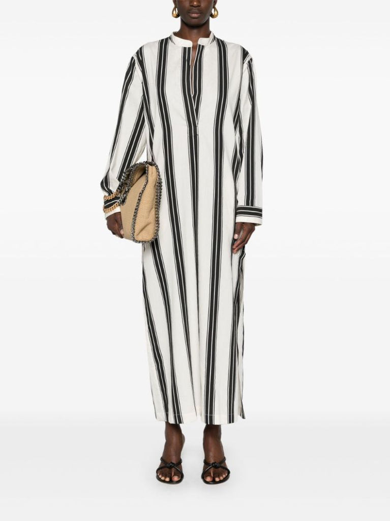 White Striped Midi Dress