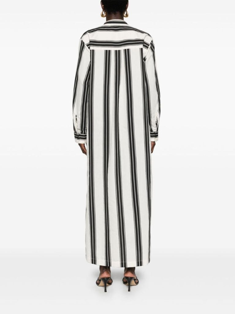White Striped Midi Dress