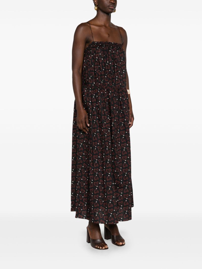 Black Floral-print Organic Cotton Dress