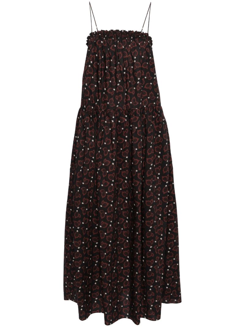 Black Floral-print Organic Cotton Dress
