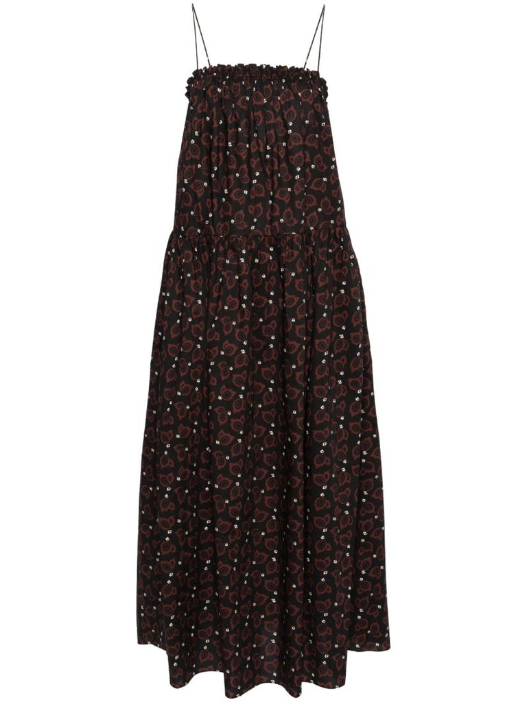 Black Floral-print Organic Cotton Dress