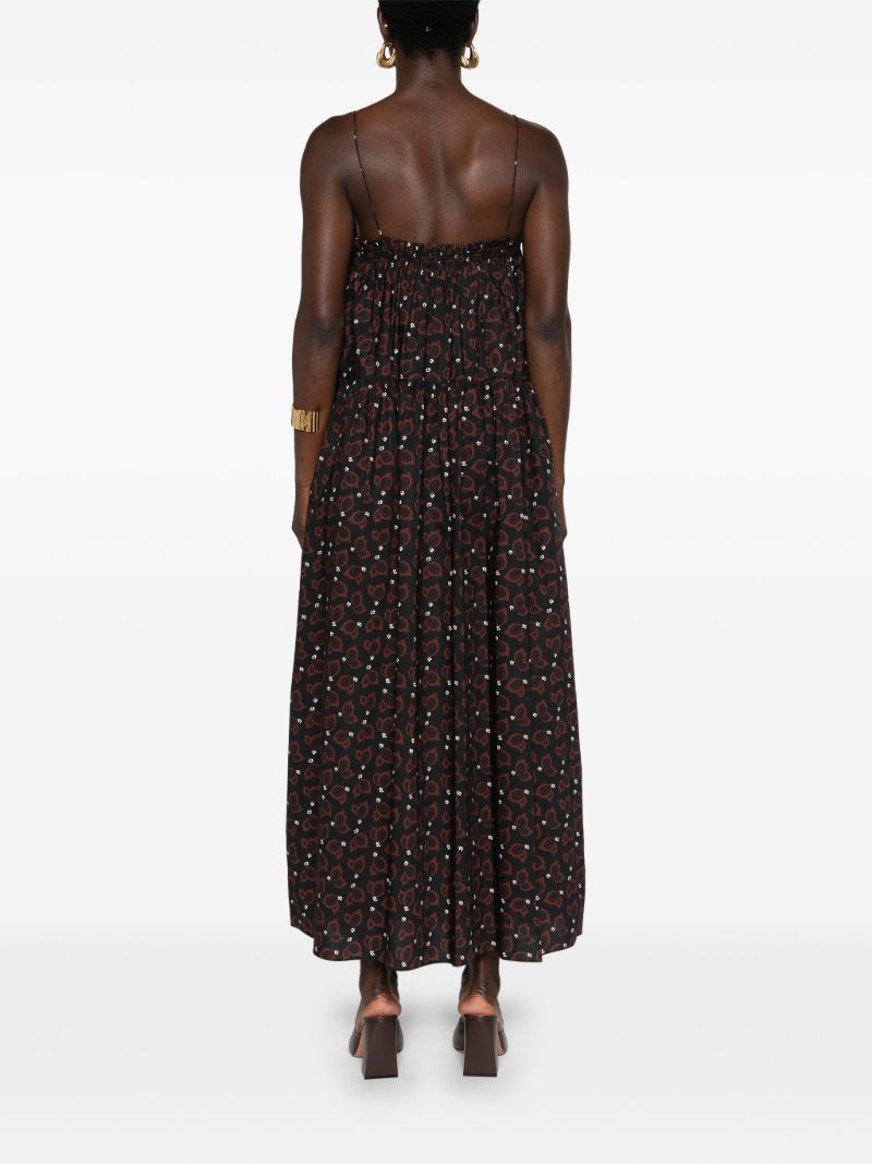 Black Floral-print Organic Cotton Dress
