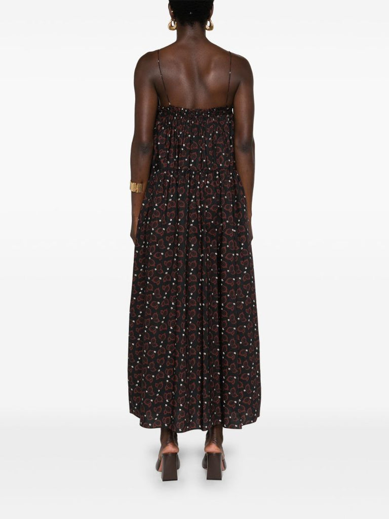 Black Floral-print Organic Cotton Dress