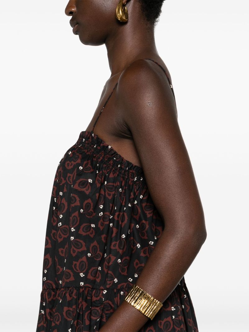 Black Floral-print Organic Cotton Dress