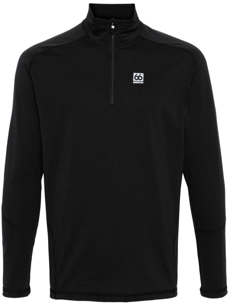 Black Grettir Zip-up Base Layer Top