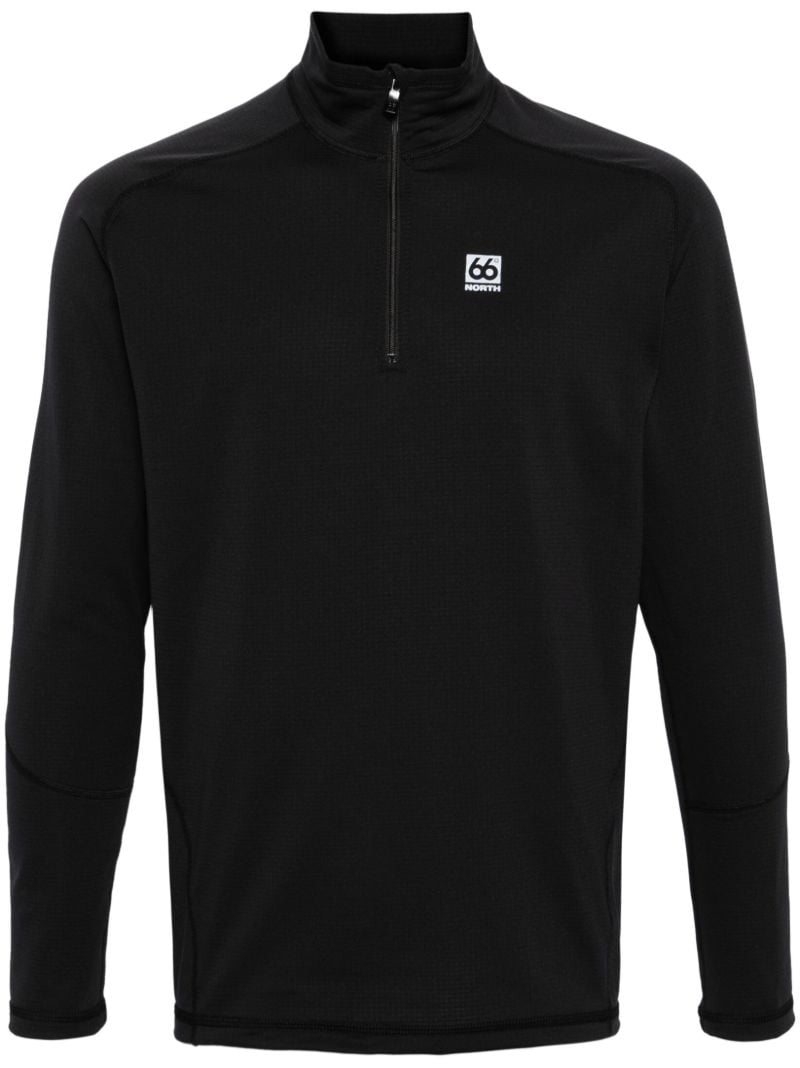 Black Grettir Zip-up Base Layer Top