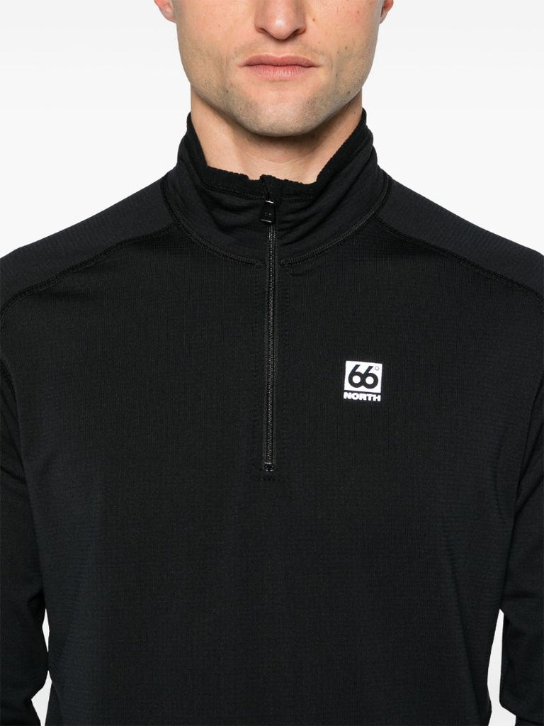 Black Grettir Zip-up Base Layer Top