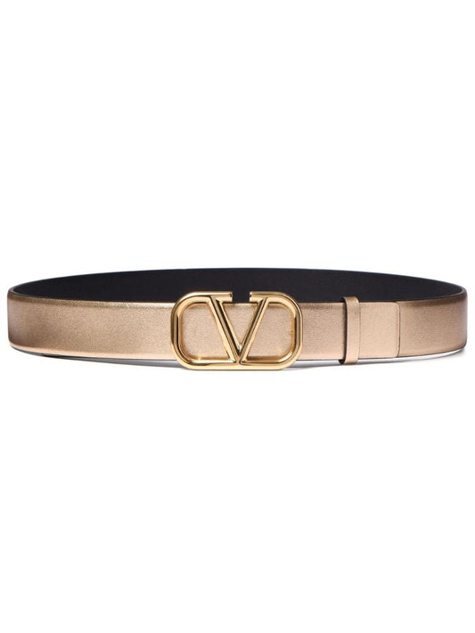 Gold-tone Vlogo Reversible Leather Belt
