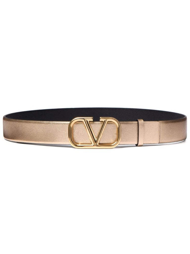 Gold-tone Vlogo Reversible Leather Belt