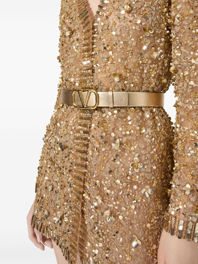 Gold-tone Vlogo Reversible Leather Belt