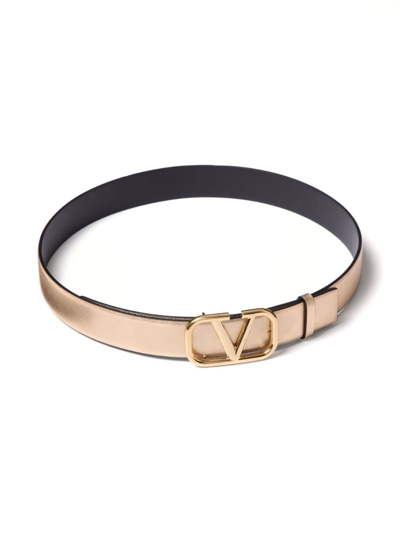 Gold-tone Vlogo Reversible Leather Belt
