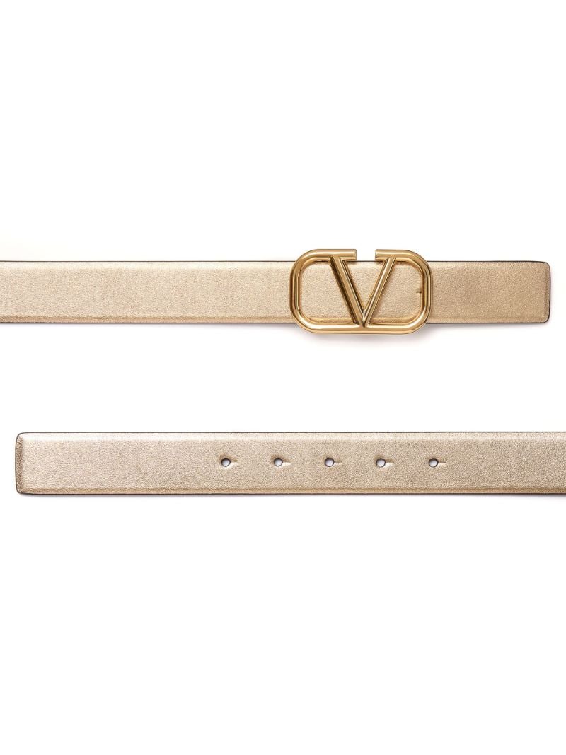 Gold-tone Vlogo Reversible Leather Belt