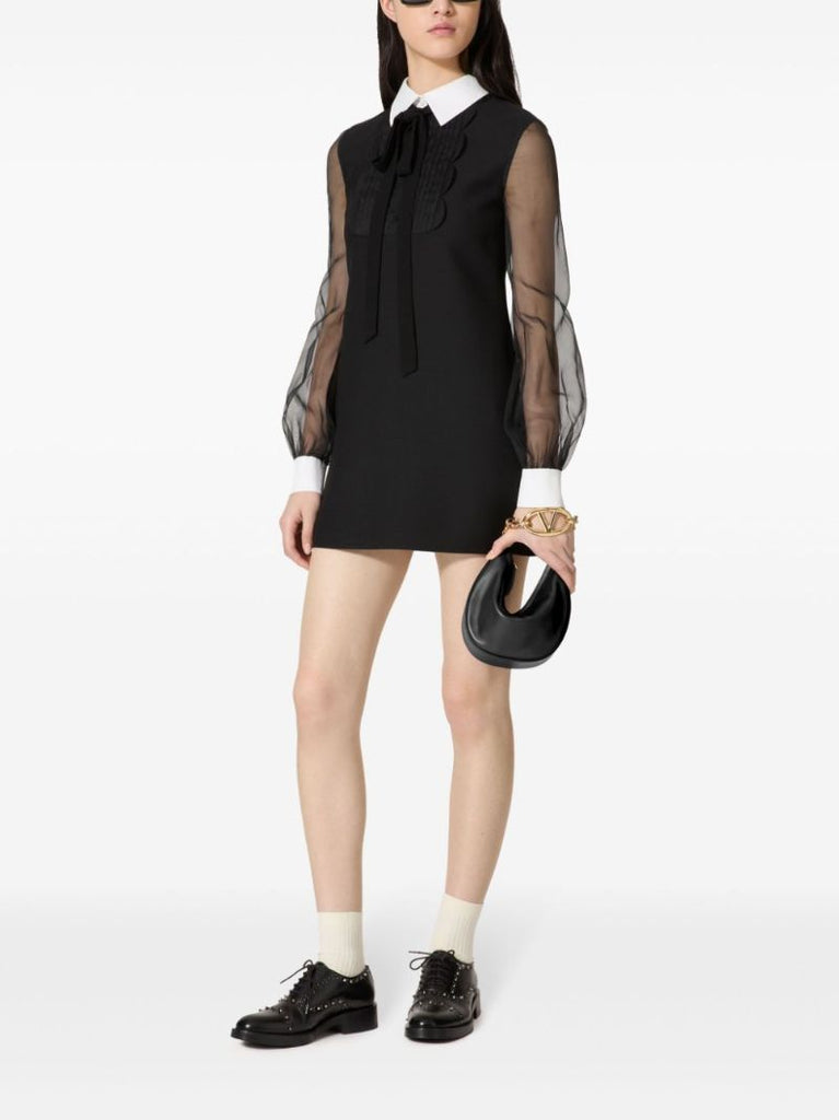 Black Crepe Couture Mini Dress